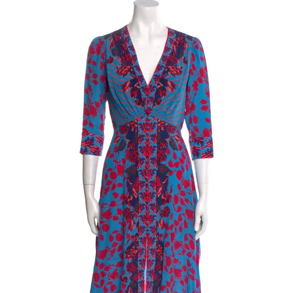 Saloni Silk Midi Length Dress